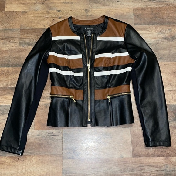 INC International Concepts Faux Leather Moto Jacket.  Size Small. - Picture 1 of 11